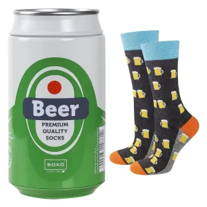 Unisex ponožky Soxo Beer - Pivo Tmavosivá 40-45