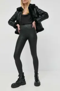 Tvarujúce legíny Spanx Faux Leather dámske, čierna farba, vzorované #8478602