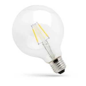 LED kulatá žárovka GLOB 4W E27 COG CLEAR teplá bílá