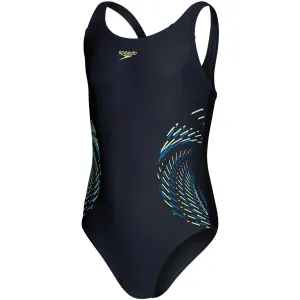 Speedo PLASTISOL PLACEMNET MUSCLEBACK Dievčenské jednodielne plavky, tmavo modrá, veľkosť #6811831