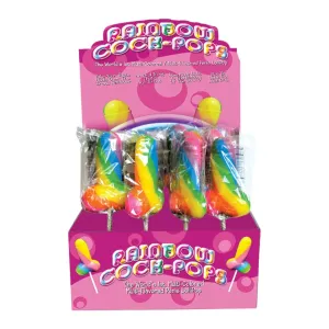 Rainbow Cock Pop - farebné lízatko v tvare penisu (85g) - ovocné