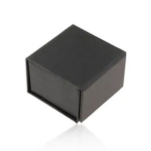 Čierna krabička na prsteň alebo náušnice, perleťový lesk, magnetické zatváranie