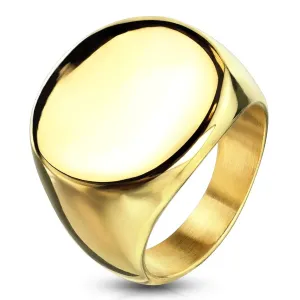 Prsteň z chirurgickej ocele zlatej farby s kruhom, lesklý - Veľkosť: 62 mm