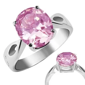 Prsteň z ocele - ružový kameň 