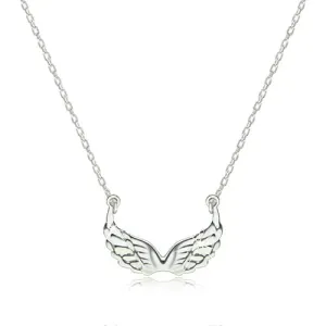 Strieborný 925 náhrdelník - lesklé vyrezávané anjelské krídla