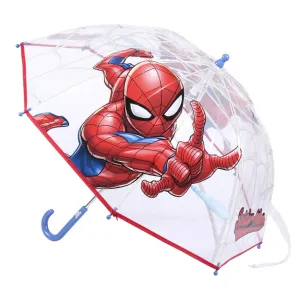 000653 Detský dáždnik Marvel - Spiderman - priehľadný