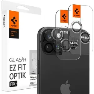 Ochranné sklo Spigen Glass tR EZ Fit Optik Pro 2 Pack, crystal clear - iPhone 15/15 Plus (AGL06918)