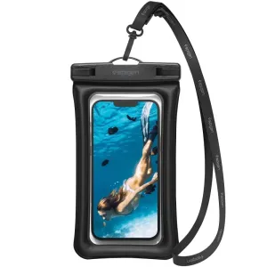 Univerzálne vodotesné puzdro pre zariadenia do 7", do 25 metrov, s háčikom na krk, patentované, Spigen Aqua Shield A610, čierna