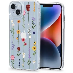 Apple iPhone 14 Plus, silikónové puzdro, päta so vzduchovým polstrovaním, vzor kvetinová záhrada, Spigen Ciel Cyril Cecile, priehľadná/farebná