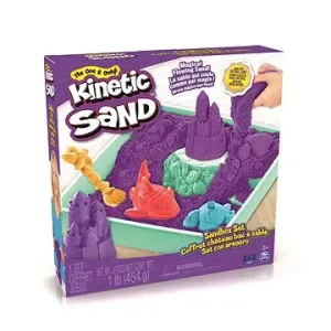 Kinetic Sand Krabica tekutého piesku s podložkou Fialová