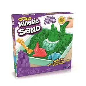 Kinetic Sand Krabica tekutého piesku s podložkou Zelená