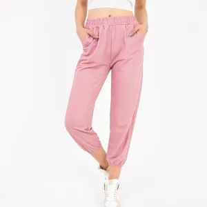 Dámske ružové látkové nohavice - Oblečenie #4081755