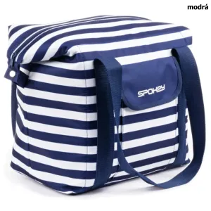 SPOKEY - SAN REMO Plážová termo taška, pruhy - námornícka modrá, 52 x 20 x 40 cm