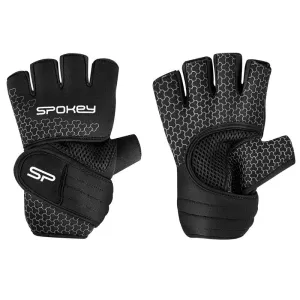 SPOKEY - LAVA Neoprenové fitness rukavice, čierno-biele, veľkosť M