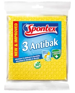 SPONTEX Antibak, hubová utierka, 3 ks