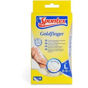 SPONTEX Goldfinger latexové rukavice jednorazové 10 ks L