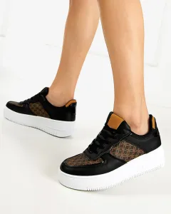 Čierne dámske športové topánky s potlačou Glou - Obuv