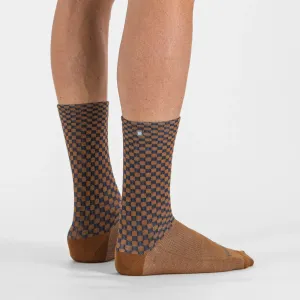 SPORTFUL Cyklistické ponožky klasické - CHECKMATE - hnedá/antracitová