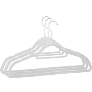 Springos Velúrový vešiak na oblečenie - 3 ks - svetlosivý