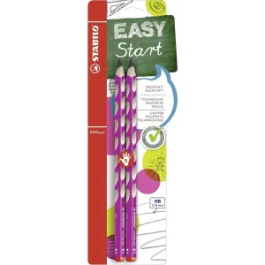 Ergonomická grafitová ceruzka pre pravákov STABILO EASYgraph ružová 2 ks HB