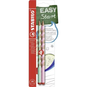 Ergonomická grafitová ceruzka pre pravákov STABILO EASYgraph pastelová zelená a ružová 2 ks HB