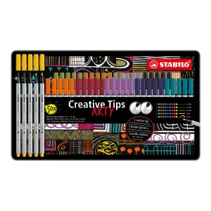 STABILO - Kreatívny set Creative Tips URBAN (10 rôznych farieb) 50 ks sada v plechu