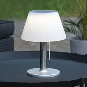 LED solárna stolová lampa Solia s ťahovým spínačom