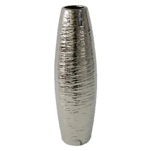 Keramická váza stříbrná 43cm #8862654