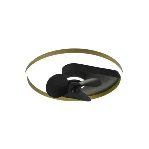 Stropný ventilátor Starluna LED Varyk, čierny, tichý, Ø 50 cm