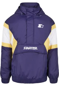 Pánska bunda Starter Color Block Half Zip Retro Farba: starter purple/wht/buff yellow, Veľkosť: XXL