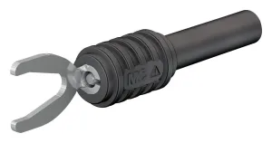 Staubli 66.9126-21 Cable Lug Adapter, 8.2Mm Fork Lug, 4Mm Socket, 32 A, 1000 V, Black