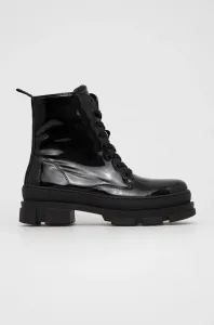 Členkové topánky Steve Madden dámske, čierna farba, na plochom podpätku #4283699