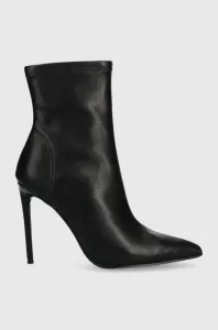 Členkové topánky Steve Madden Vanya dámske, čierna farba, na vysokom podpätku, #7388769