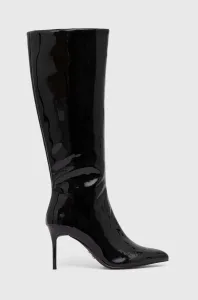 Vysoké čižmy Steve Madden Lovable dámske, čierna farba, na vysokom podpätku, SM11002618