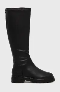 Vysoké čižmy Steve Madden Nizzy dámske, čierna farba, na platforme #189233