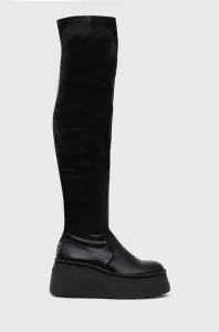 Vysoké čižmy Steve Madden Phaeline dámske, čierna farba, na platforme, #4229716