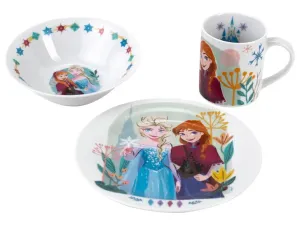 Detský porcelánový riad, 3-dielna súprava  (Ľadové kráľovstvo)