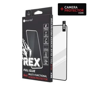 Ochranné sklo celotvárové + Ochranné sklo na kameru Samsung Galaxy S22 Ultra, Sturdo Rex, čierne