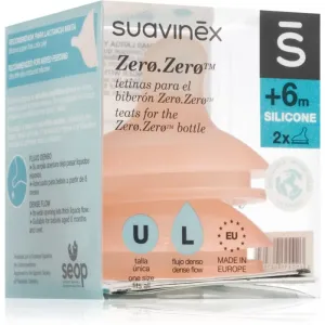 Suavinex Zero Zero Bottle Teat cumlík na fľašu L Dense Flow 6 m+ 2 ks