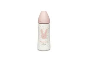 Suavinex Hygge Premium fľaša králik - ružová L 360 ml