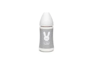Suavinex Hygge Premium fľaša prúžky - sivá 3P 270 ml