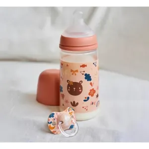 SUAVINEX - Dojčenská fľaša 360 ml L FOREST - ružová