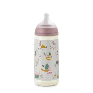 SUAVINEX - Dojčenská fľaša 360 ml L Walk - ružová
