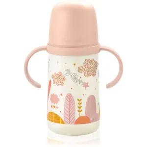 Suavinex Dreams Second detská fľaša s držadlami Pink 6 m+ 270 ml