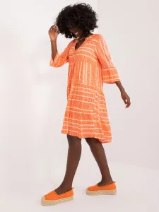 Dámske oranžové voľné boho vzorované šaty SUBLEVEL - M