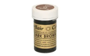 Gélová farba tmavohnedá Dark brown 25 g - Sugarflair Colours #6811730