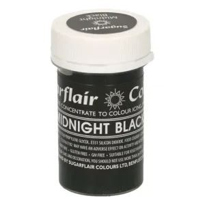 Sugarflair Colours Gélová farba Midnight Black - čierna 25 g