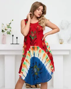 Dámska pelerína s červeným kvetinovým vzorom - Oblečenie