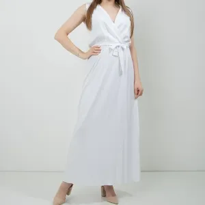 Dámske biele maxi šaty - Oblečenie #4080673