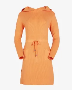 Oranžové dámske svetre s kapucňou – oblečenie